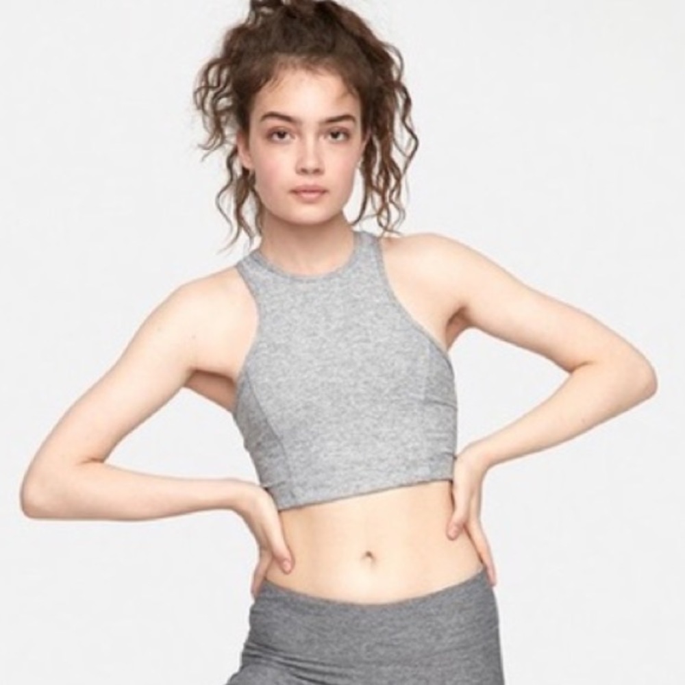 Outdoor Voices Athena Crop Top in Dove Grey Small